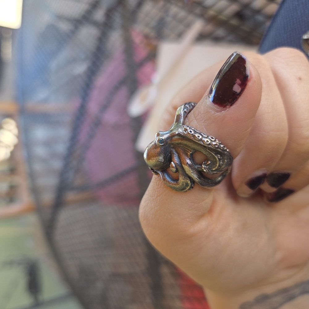 Silver Octopus Ring